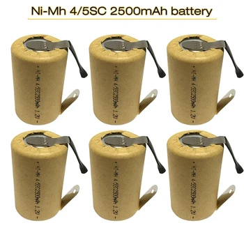 

8-20pcs 4/5SC 2500mAh Nimh1.2V Rechargeable Battery SC Ni-MH Cell with Welding Tabs for Power Tools Battey Makita Hitachi Bosch