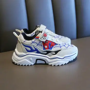 

New Autumn Children Cartoon Sneakers For Boys Spider-Man Boys Lovely Shoes Pu Leather Kids Sports Shoes Boys Sneakers