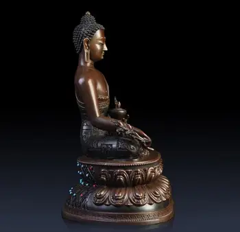 

Tibetan Buddhism Pure Bronze Copper Shakyamuni Amitabha Buddha Sakyamuni Statue