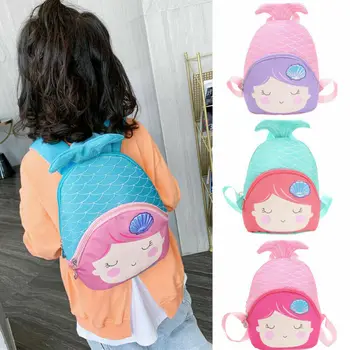 

2020 new cartoon mermaid child girl backpack fishtail cute mini school bag Kindergarten Schoolbag fashion shoulder bag For Kids