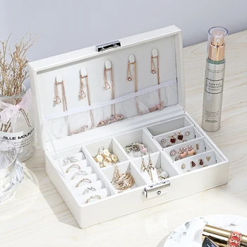 

Desktop Cosmetic Storage Box Portable Storage Box Jewelry Earring Box Multifunctional Storage Bedroom Drawer Storage Box