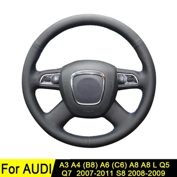 

Car Steering Wheel Cover For Audi A3 A4 (B8) A6 (C6) A8 A8 L Q5 Q7 2011-2007 S8 2009-2008 Soft Artificial Leather Wear-resistant