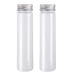 Tubes de Test transparents en plastique à fond plat, avec capuchons à vis, conteneurs de Lotion de voyage pour bonbons, cosmétiques, 110ml, 2 pièces 