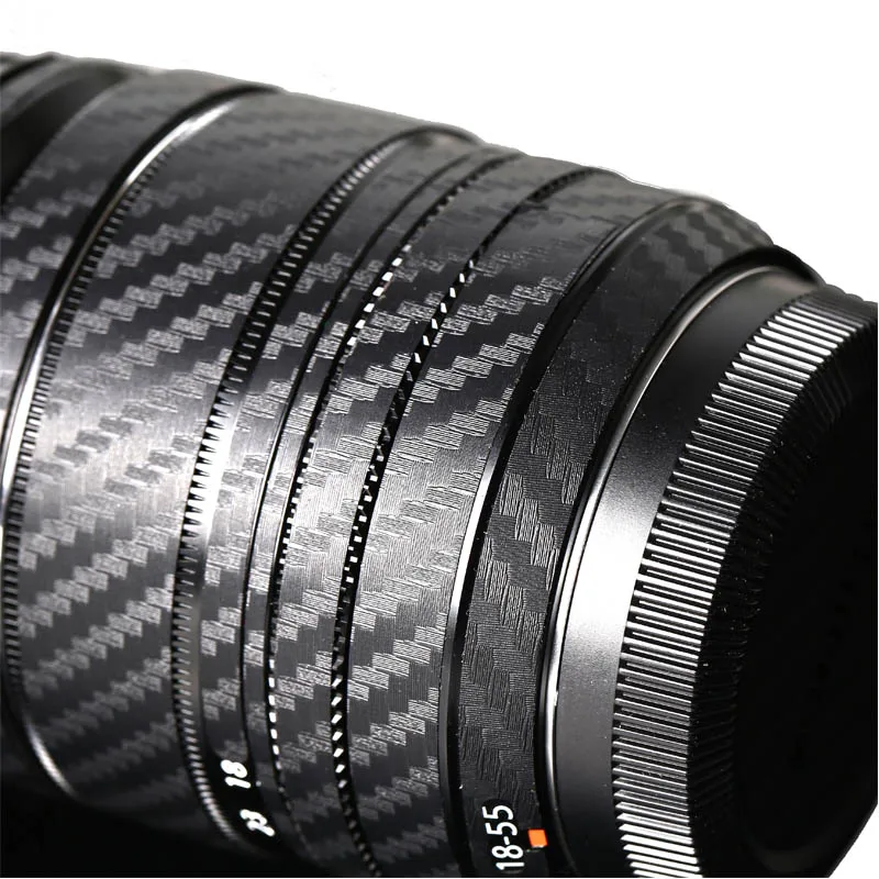1-10 Набор для Fujifilm18-55mm Защитная пленка для объектива камеры углеродное волокно наклейки устойчивый к царапинам шероховатый клей отправка запасных наклеек