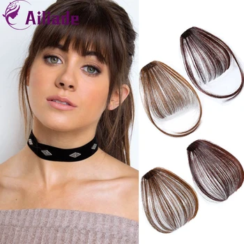 

AILIADE Fake Fringe Clip In Bangs Hair Synthetic Fake Bangs hair piece Clip In Hair Extensions Black Brown Blonde