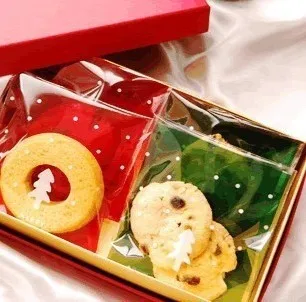 

E1 Lovely Christmas tree 10*13CM Bag Biscuit Cake Cookie bakery Pagaging Bags Wedding Party Candy Gift Favour