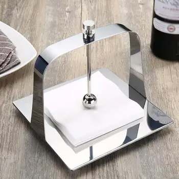 

1PC Square Stainless Steel Triangular Paper Towel Holder Rack Restaurant Vertical Napkin Clip Dining Table Decoration