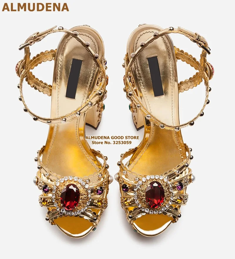 DG粗跟水台钉珠凉鞋 (14)