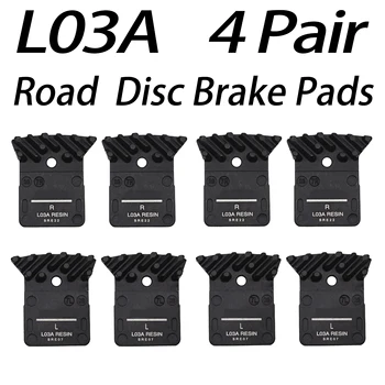 

4 Pair L03A Resin Disc Brake Pads with Fin for Flat Mount BR R9170/8070/7070,RS805, BR RS505 Road Disc Calipers UP L02A