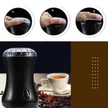 

Household Coffee Grinder Bean Grinding Food-Grade Transparent Cover With Stainless Steel Bowl And Grinding Blades-Eu Pl