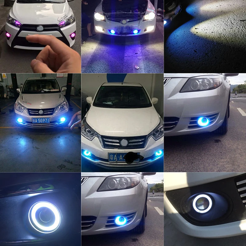 2pcs 12V Universal COB LED DRL Driving Lights White Blue Pink Yellow Green Red Angel Eyes Fog Lamp 2.5\ 2pcs 12V Universal COB LED DRL Driving Lights White Blue Pink Yellow Green Red Angel Eyes Fog Lamp 2.5\