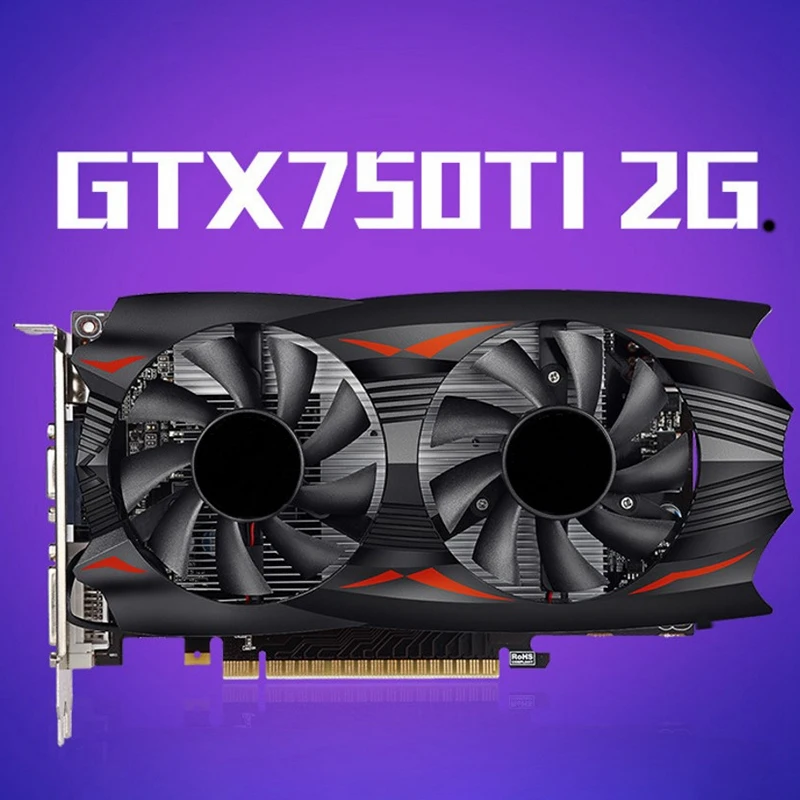 Горячая-Видеокарта Gpu Gtx750Ti 2 ГБ Gddr5 изображения карты Instantkill R7 350, Hd6850 для игр Geforce