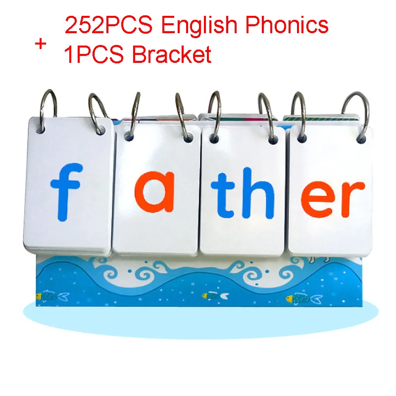 Ceny 252 sztuk angielski Phonics słowo książki karty fiszki kalendarz dzieci dzieci Montessori nauka edukacyjne zabawki gry Vipkid