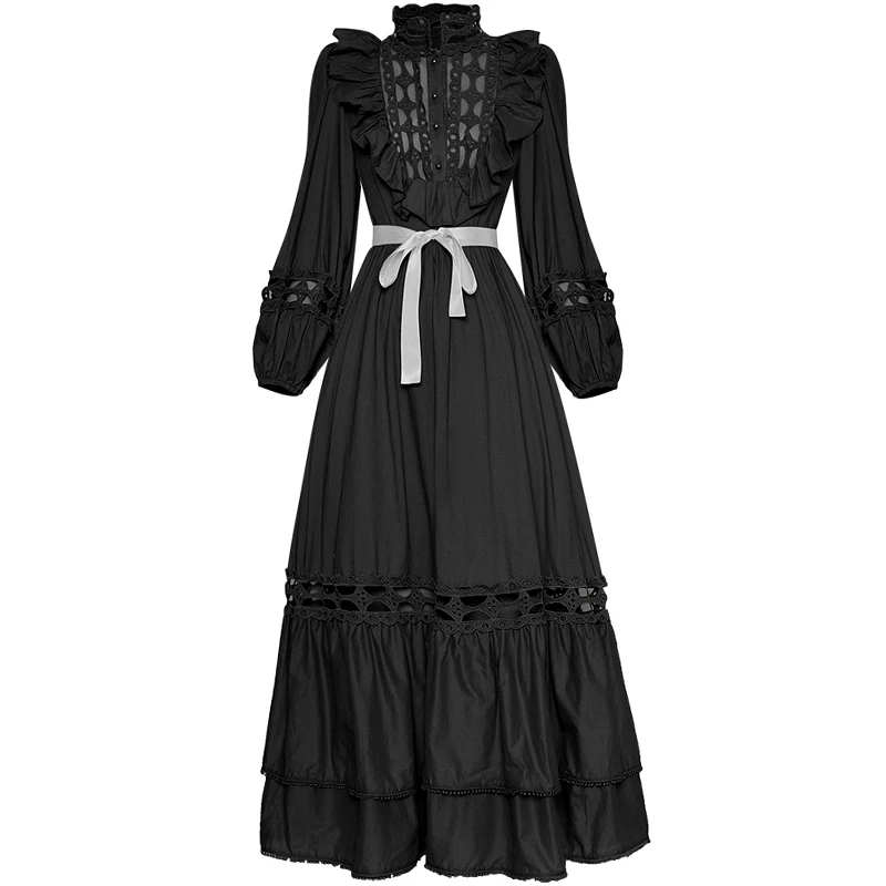 

Runway High Quality Spring Autumn New Women'S Long Sleeves Designer Fashion Party Casual Elegant Embroidered Unique Long Dress