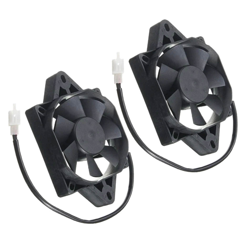 2pcs 12V Square Electric Radiator Cooling Fan Oil Cooler for 150-250 CC ATV Go Kart Dirt Bike (Black)