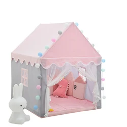 Tente Portable pliable pour enfants, 1.45M, Tipi, maison de jeux pour bébés, château princesse rose, décor de chambre d'enfant 