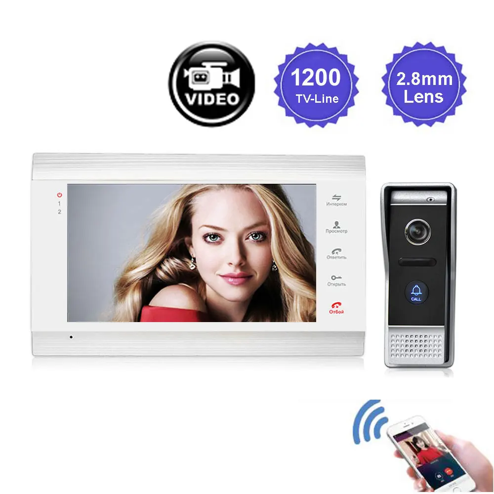 Wireless WiFi Smart IP Video Door Phone Intercom System with HD Wired Doorbell IR Camera Support TF Card app Remote unlock