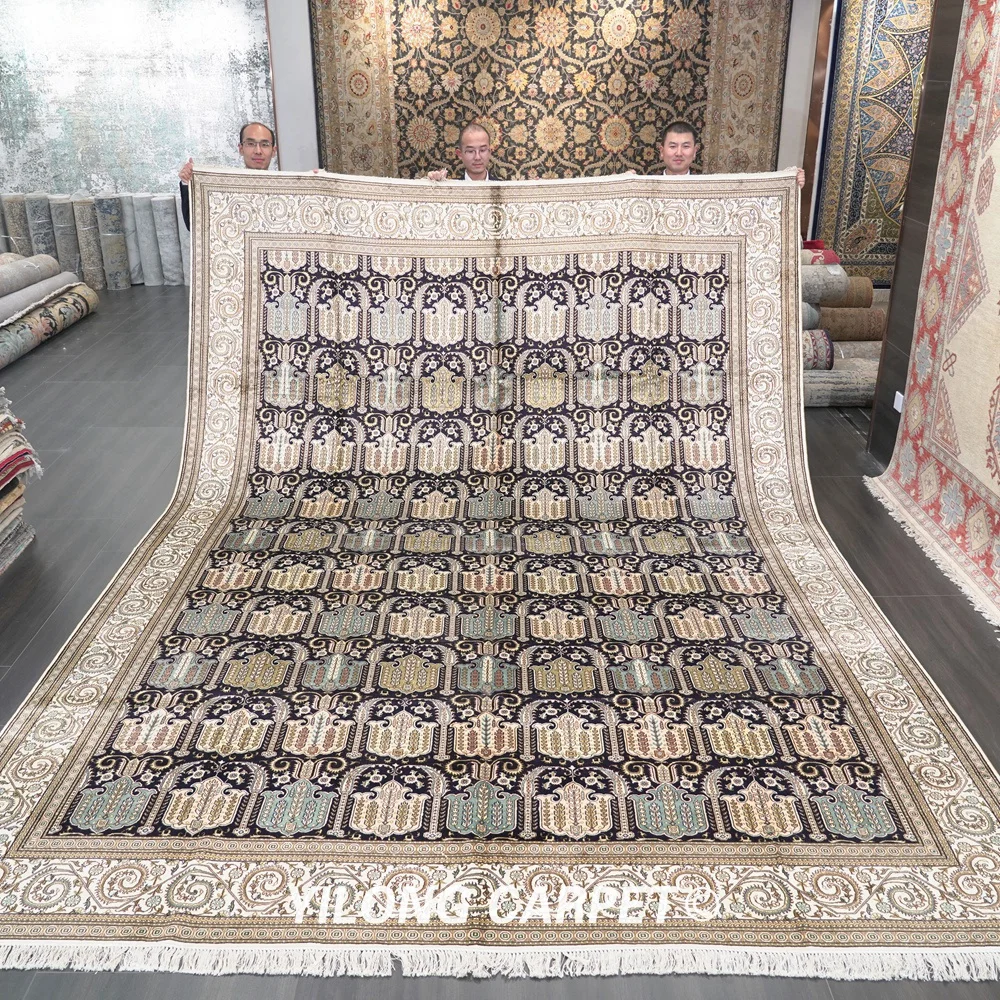 YILONG 10 'x 14' ручной работы Традиционный персидский дизайн шелковый ковер