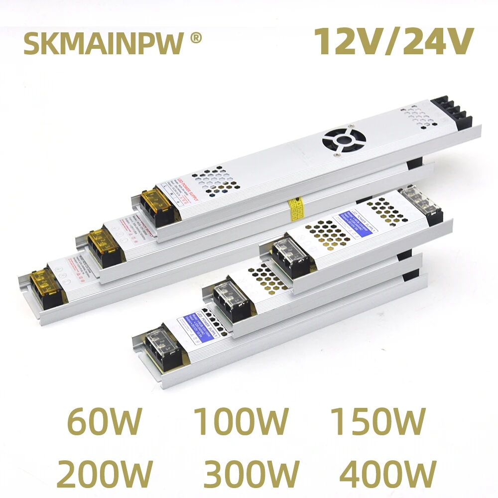 Skmainpw Voltage Converter 220v 12v 60w 100w 150w 200w 300w 400w Transformator 220v To 12v 24v Transformer Power Supplies Power
