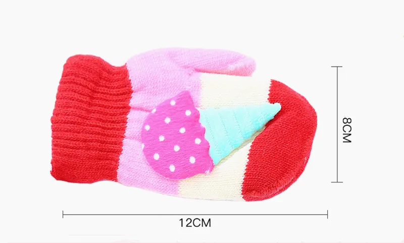 Warm Knitted Gloves 0-3 Years Cartoon Baby Rope Winter Thick Full Rope Finger for Kids Boys Girls Children's Mittens Accessories