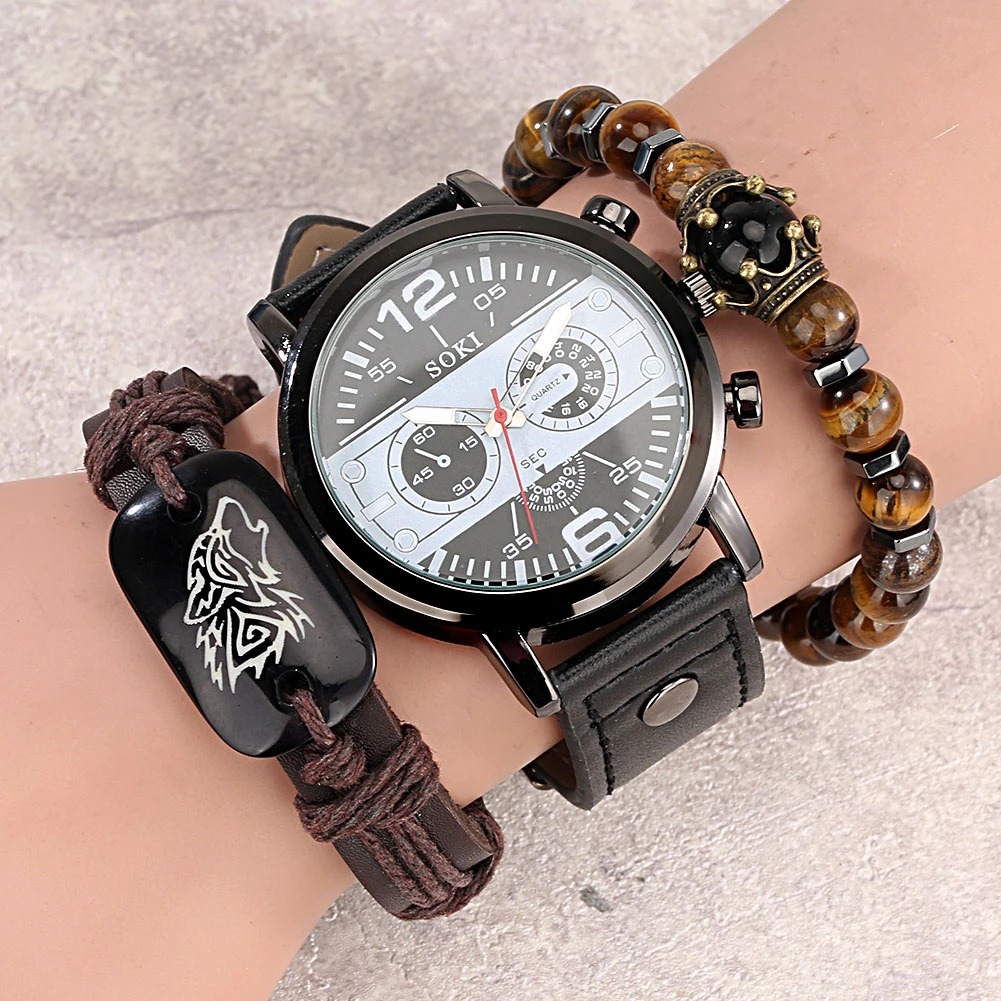 Relógios de quartzo para homens, pulseira de