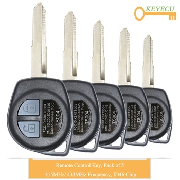 

KEYECU 5PCS Remote Control Car Key for Suzuki Swift 2007-2013, Fob 2 Button - 315MHz/ 433MHz Frequency - ID46 Chip - HU87 Blade