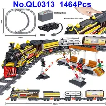 Ql0313 1464 шт. техника с батарейным питанием Электрический классический городской железнодорожный рельс, строительные блоки, игрушка
