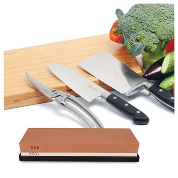 

Premium Knife Sharpening Stone, 2Sided 400/1000 Grit Whetstone, Best Home Sharpener Stones with Rubber Holder, Best