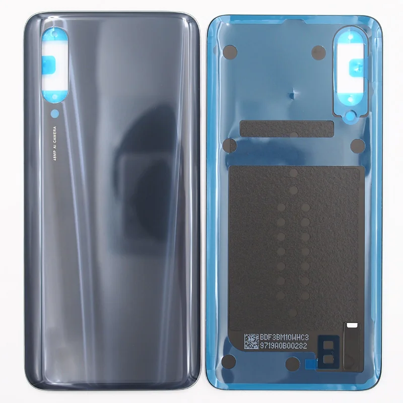 Черный Для Xiaomi Mi CC9 A3 6,3" Стекло Батарея на заднюю крышку Корпус чехол с клейкой лентой 3M - Цвет: Черный