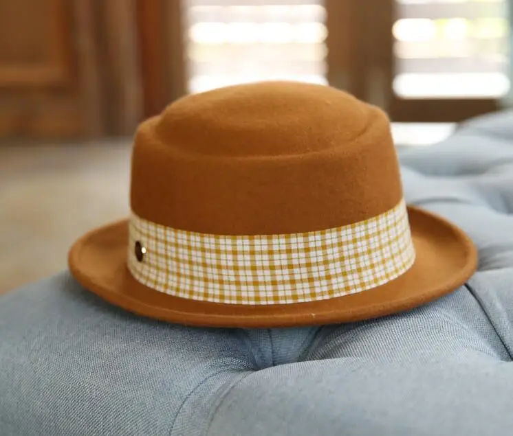 Осенняя Классическая клетчатая шляпа Fedora с бантом из чистой шерсти белая плоская джазовая шляпа австралийская шерстяная фетровая Женская Мужская зимняя фетровая шляпа Sombrero