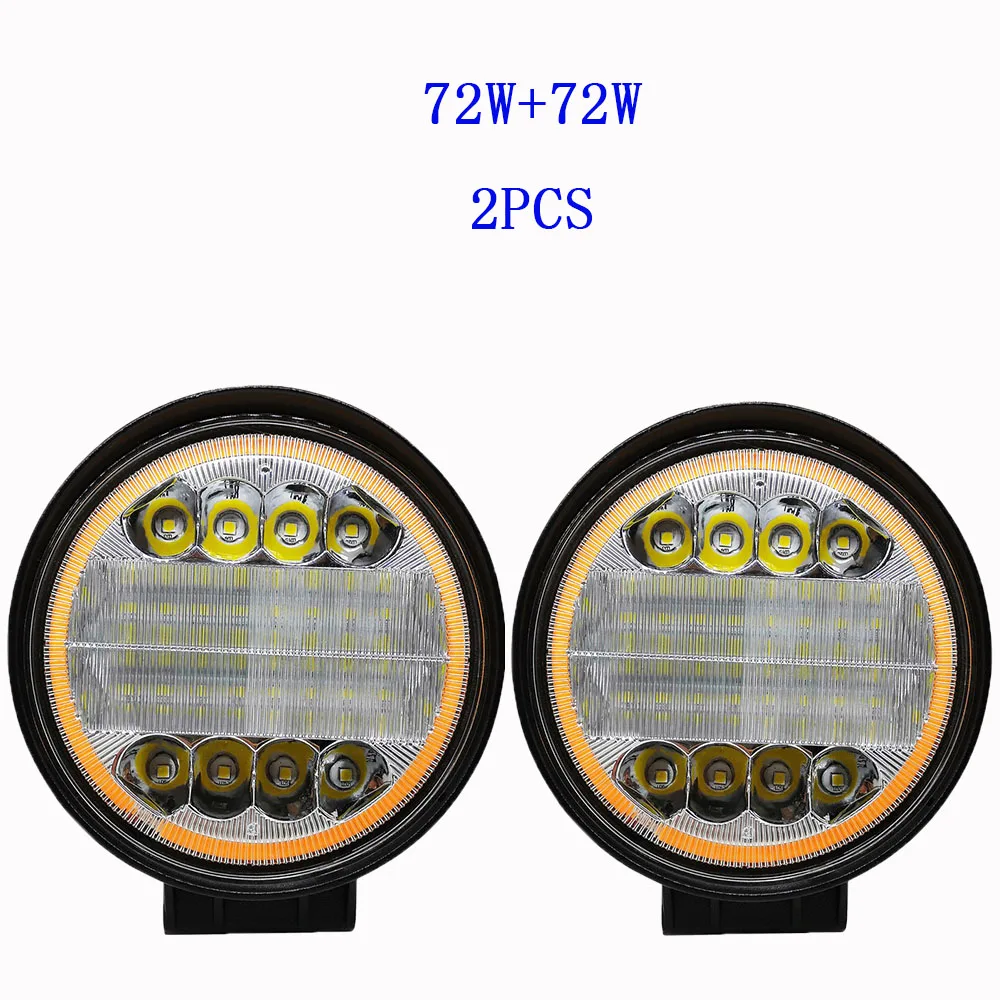 Автомобильный светодиодный светильник 35 мм, вспомогательный Точечный светильник, светильник для вилочного погрузчика с апертурой, супер яркий, 126 Вт - Цвет: 72W 2pcs