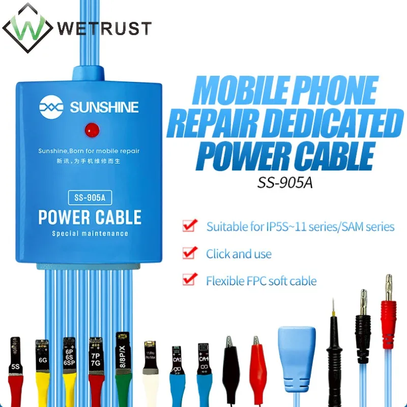 

SUNSHINE SS-905A IPhone6S 7G 7P 8G X XSMAX 11PROMAX Mobile Phone Repair Special Power Cord Battery Power Activation Test Line