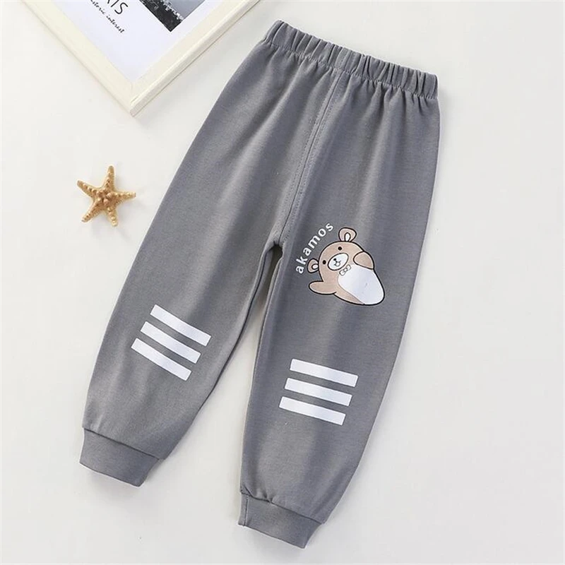 Pantalones largos de algodón para niños, mallas suaves de dibujos animados, para otoño y primavera