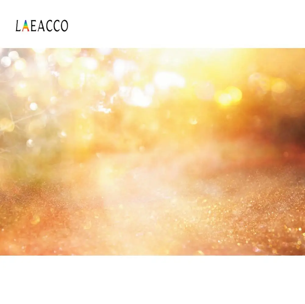 

Laeacco Yellow Light Bokeh Glitters Unreal Gradient Photography Backgrounds Vinyl Custom Photographic Backdrops For Photo Studio