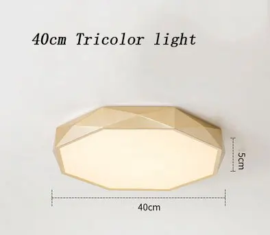 Новинка, скандинавский светодиодный потолочный светильник для спальни, простой ресторанный светильник для гостиной, круглый потолочный светильник для дома - Цвет корпуса: 40cm Tricolor light