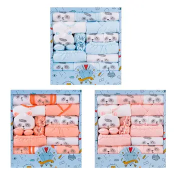 

18pcs Newborn Baby Clothes Cotton Warm Infant Boy Girl Soft Clothing Hat Bib Set 100% Cotton