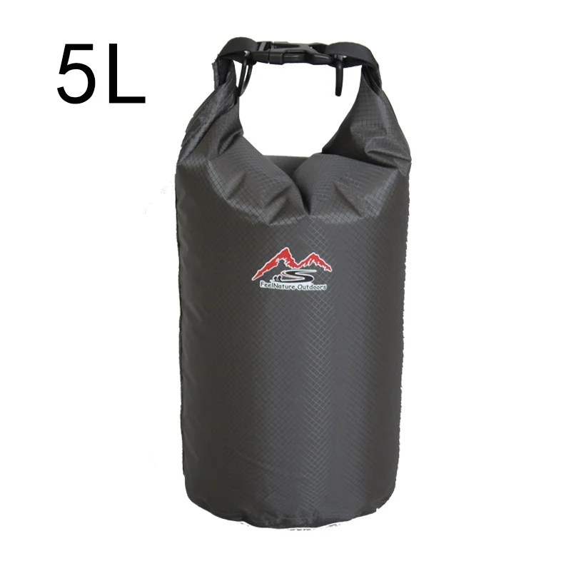 Сухая сумка для хранения с регулируемым ремешком, крюк, сумки для плавания 5L/10L/20L/30L, спортивная водонепроницаемая сумка для кемпинга, рафтинг - Цвет: Dark gray 5L