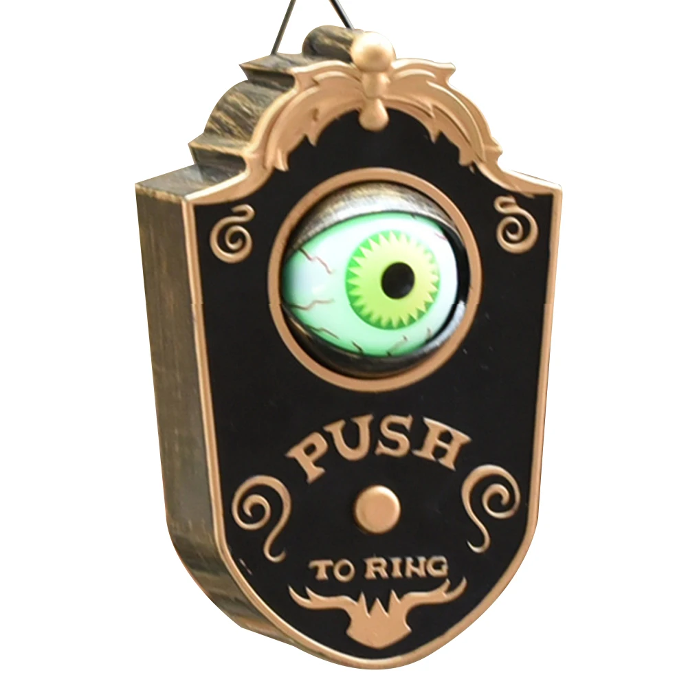 

Electric Toy Haunted House Props One Eyed Scare Party Door Bell Voice Glowing Decoration Battery Operated Porps Horror Halloween