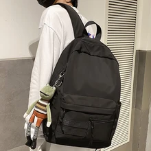 HOCODO Fashion Men Backpack Unisex Laptop Schoolbag Waterproof Nylon Casual Travel Backpack Solid Color College Student Bag 2021