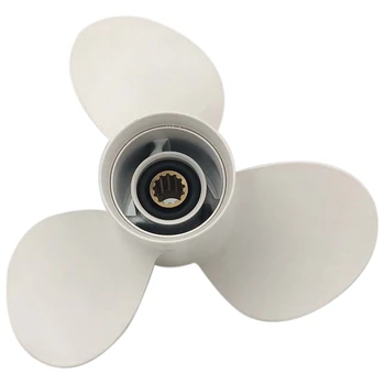 

White Aluminum Outboard Propeller 11 1/8 X 13 For Yamaha 25-60Hp 69W-45945-00-El Marine Propeller Boat Parts & Accessories