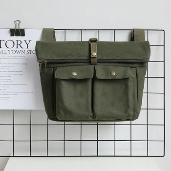

Casual Canvas Crossbody Bag Multifunction Men Trip Shoulder Bag Durable Sports Gym Bag Multiple Pockets Messenger Totes