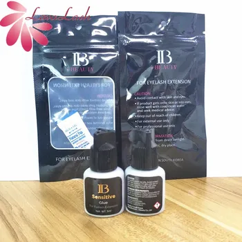 

i-beauty 2 bottle/lot IB Sensitive Glue Professional Individual eyelash extensions glue black cap 5ml Original Korea Black glue