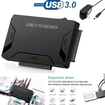 

Hard Disk Universal Adapter Converter USB3.0 to SATA / IDE External Three Hard Disk Drives 1 Drive 3 500MB/S EU US UK r20