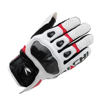 

RST410 Perforated Breathable Leather Gloves Motorbike Street Moto Riding Mesh White Red Black Glove