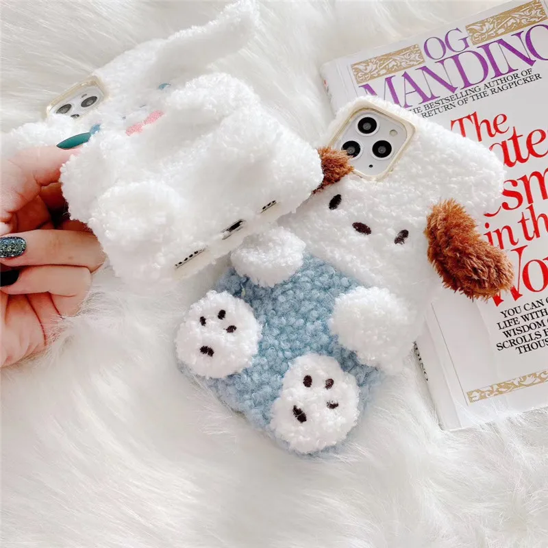 Популярная Роскошная 3D мультяшная плюшевая Мелодия Cinnamoroll собачья кукла Мягкий силиконовый чехол для телефона для iphone 11 Pro Max XS X XR 7 8 plus чехол