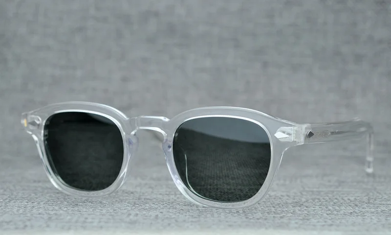 Ацетатные солнцезащитные очки с Lemtosh от Johnny Depp, мужские и женские, квадратные, поляризационные, солнцезащитные очки, Ретро стиль, солнцезащитные очки, UV400 Oculos De Sol - Цвет линз: clear