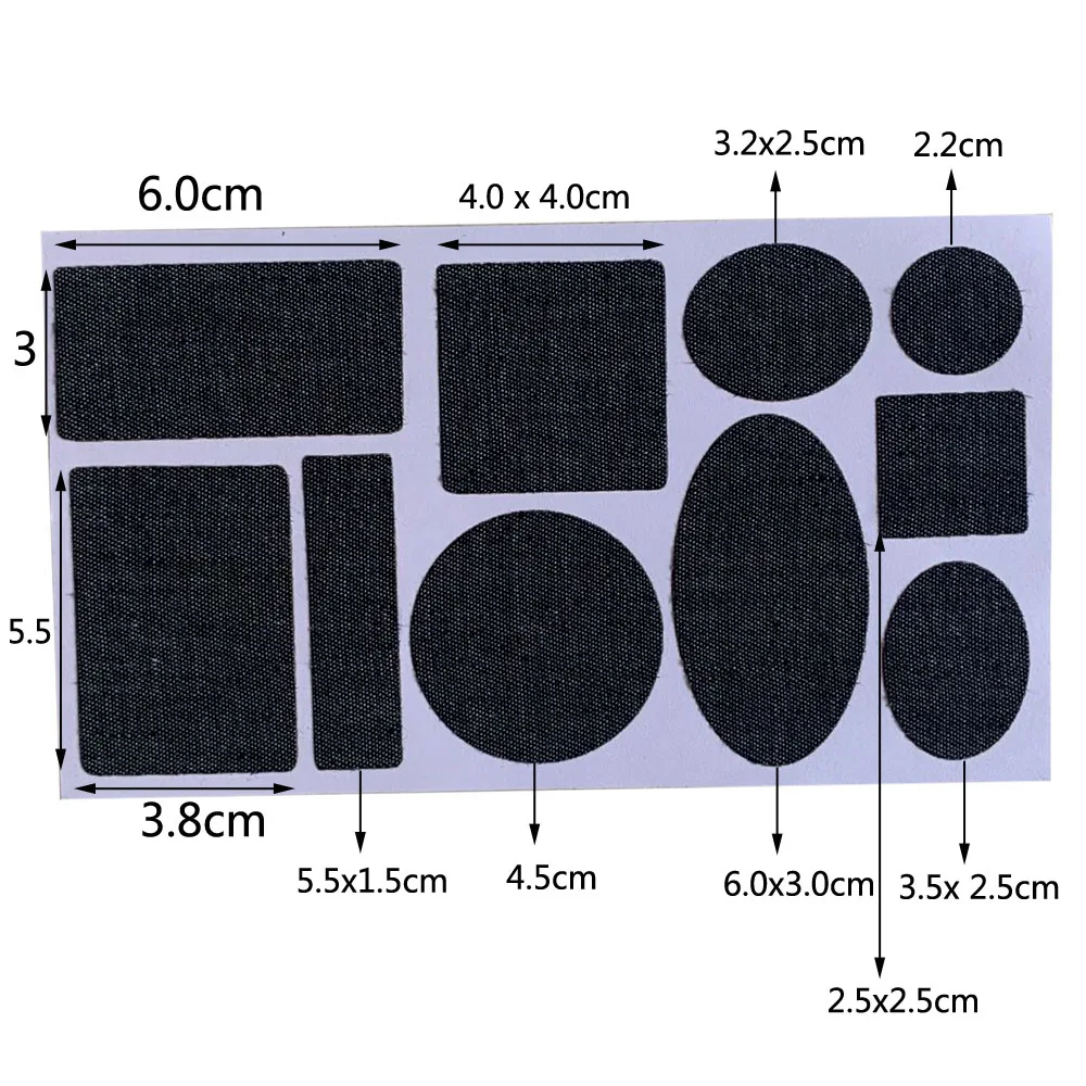 5Pcs Black Patches for Clothes Iron on Square Appliques Stripes Sticker DIY  Badges Decoration 3.0cm