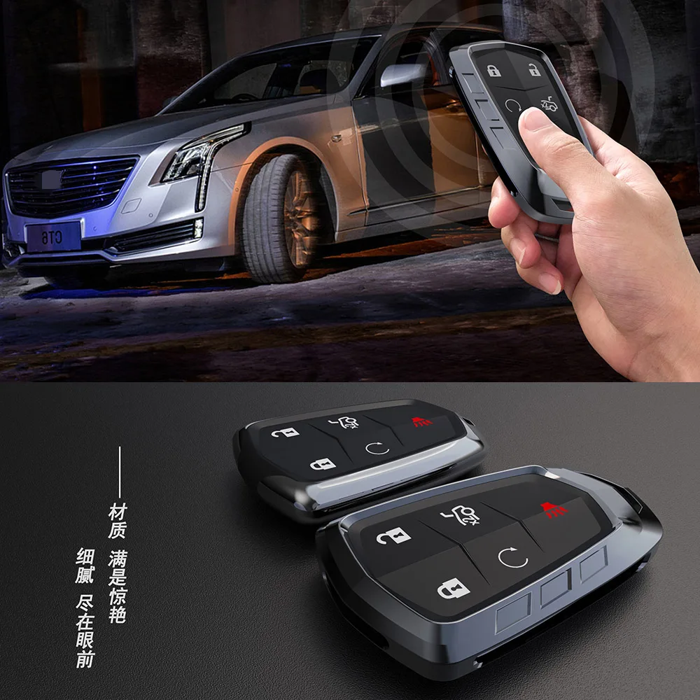 

High-quality Car Key Cover Case For Cadillac Escalade CTS XTS ATS ATS-L XLS SRX 2015 4/5/6 Button 28T CTS-V XT5 CT6