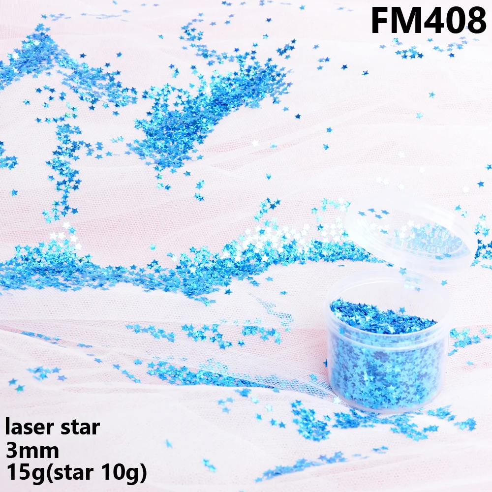 FM408 3/4/6 мм блеск Лазерная Звезда цвета: золотистый, серебристый металлик Фольга блесток бросать конфетти Свадебная вечеринка украшения прозрачный шар конфетти - Цвет: FM408