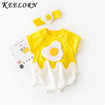 

Keelorn Baby Rompers New Fashion Newborn Baby Boy Girl Clothes Infant Jumpsuit Summer Outfits Baby Rompers with Headband
